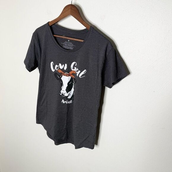 Ariat “Cow Girl” Screen Print Short Sleeved Tee Shirt - Women’s US M - Picture 3 of 5